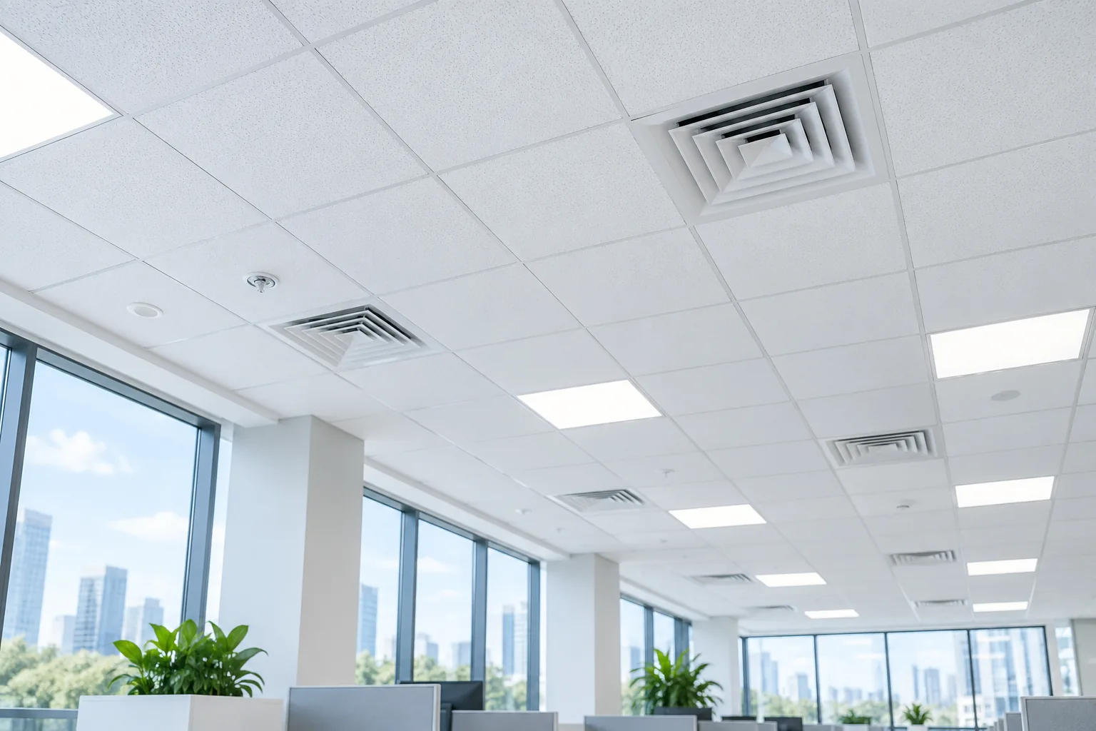 Clean commercial ceiling