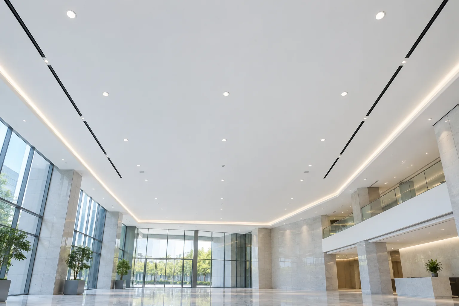Clean commercial ceiling